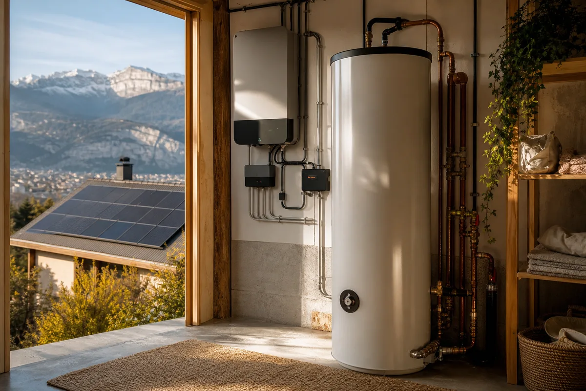 Chauffe-eau et surplus solaire à Grenoble : le duo qui valorise chaque kWh : illustration en situation