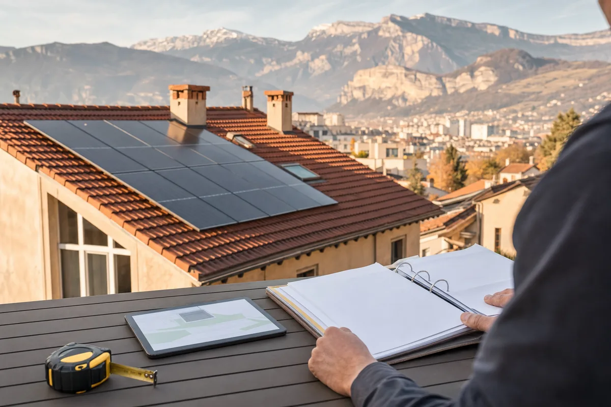 Déclaration préalable panneaux solaires à Grenoble : démarches 2026 : illustration en situation