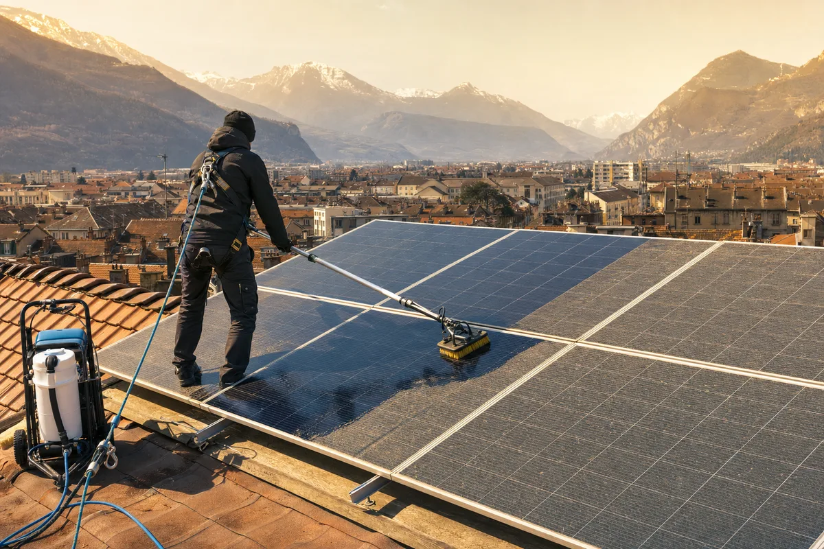 Entretien des panneaux solaires à Grenoble : quelle fréquence en cuvette : illustration en situation
