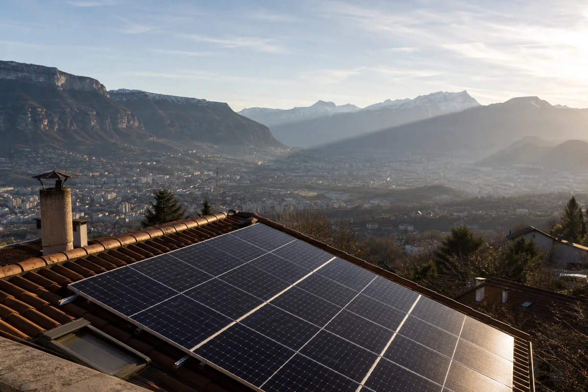 Rendement solaire à Grenoble : ce que les masques de la cuvette changent : illustration en situation
