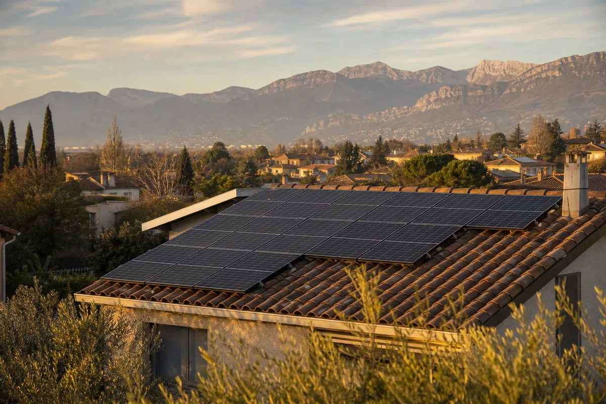 Châssis lestés sur le toit-terrasse d'une copropriété à Échirolles